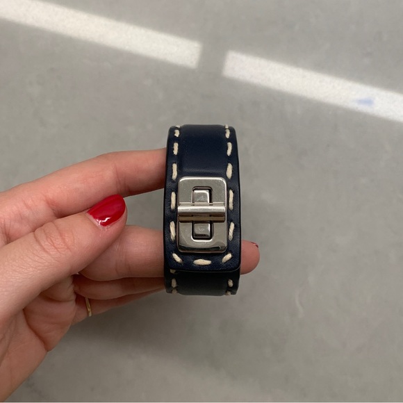 Prada Leather and Silver Cuff Bracelet - Picture 4 of 5